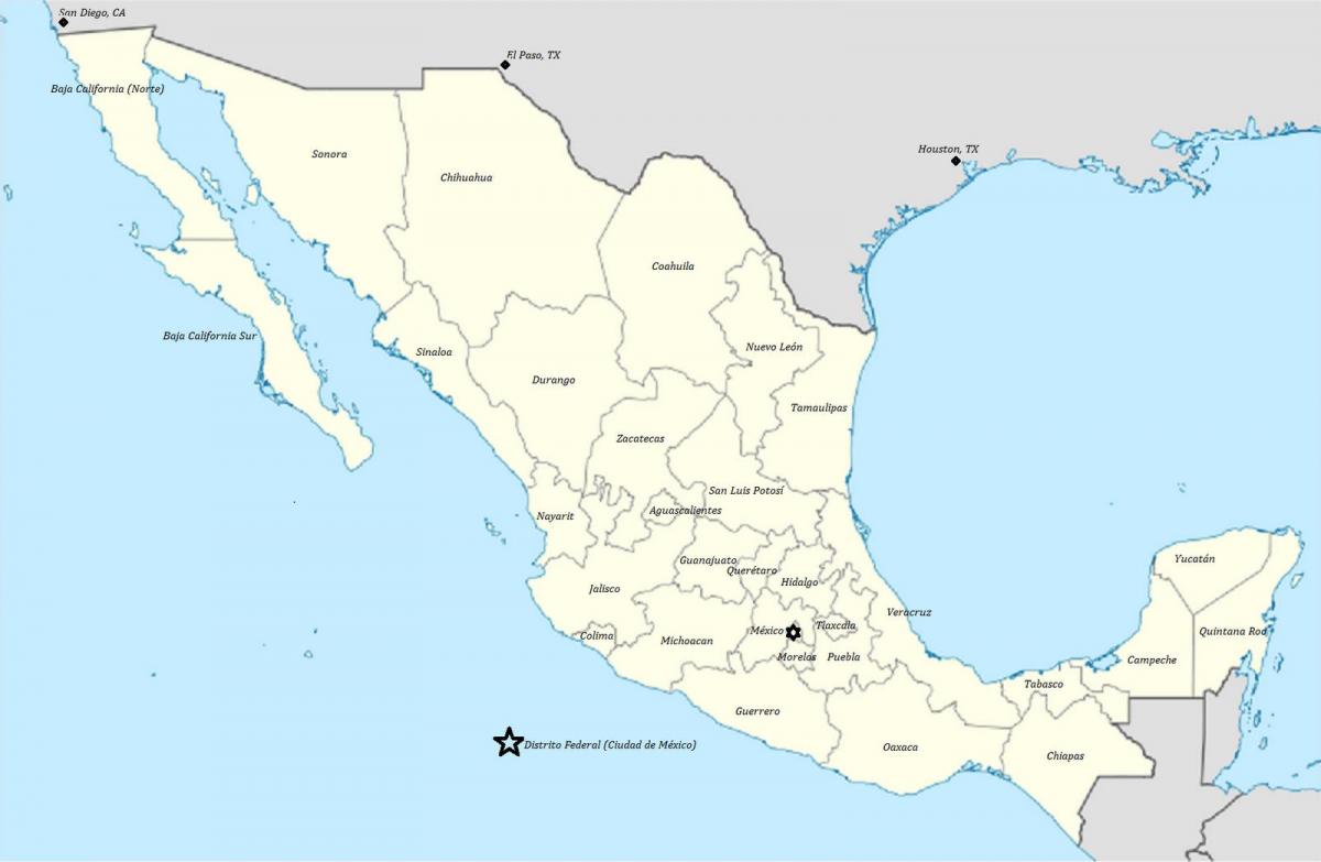 국의 멕시코 지도
