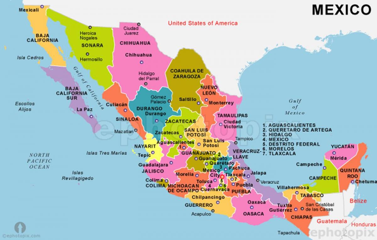 멕시코 지도와 수도국