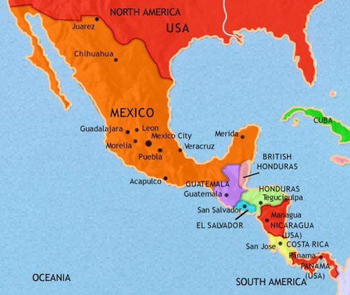 아메리카 멕시코 지도 