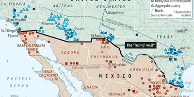 지도 멕시코의 벽